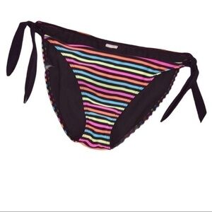 Kaligirlz Multicolor‎ Striped Tie Bikini Bottom Large